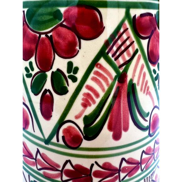 CASAS Spanish Sangria Pitcher Red Green Cream Glaze Pottery - Picture 4 of 7